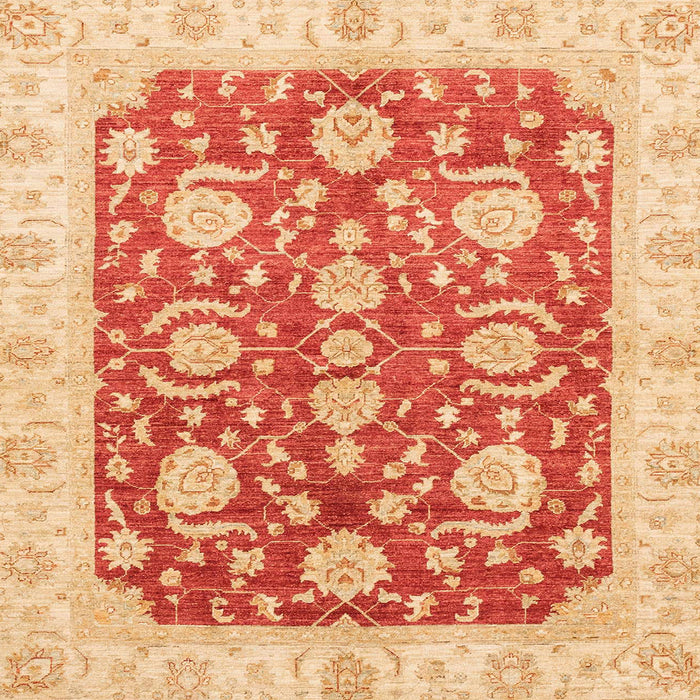 Square Machine Washable Abstract Orange Red Rug, wshabs3509