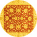 Round Oriental Yellow Traditional Rug, abs3509yw