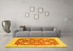 Machine Washable Oriental Yellow Traditional Rug in a Living Room, wshabs3509yw