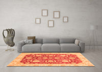 Machine Washable Oriental Orange Traditional Rug, wshabs3509org