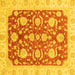 Square Oriental Yellow Traditional Rug, abs3509yw