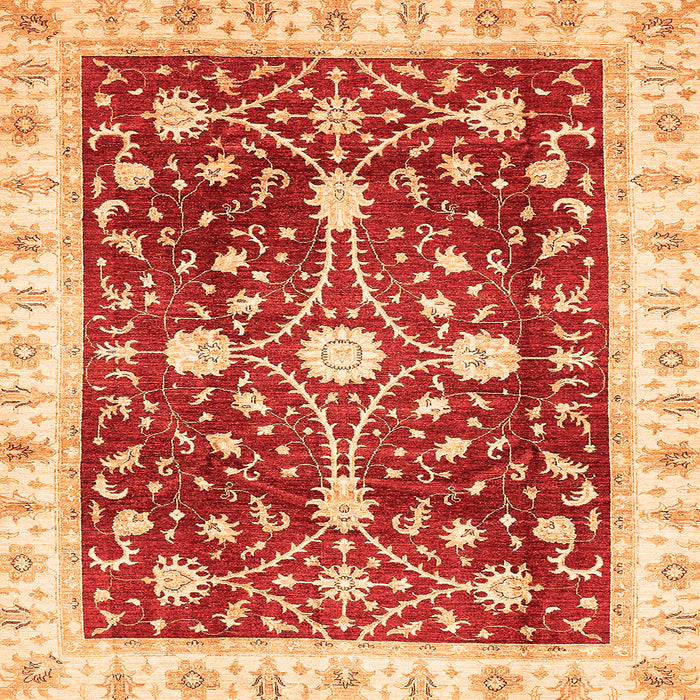 Square Abstract Orange Modern Rug, abs350org