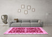 Machine Washable Abstract Pink Modern Rug in a Living Room, wshabs350pnk