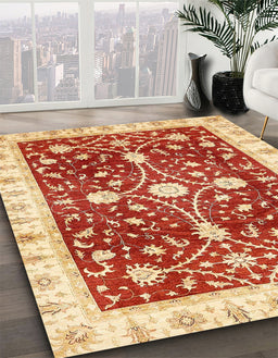 Machine Washable Abstract Mustard Yellow Rug in a Family Room, wshabs350