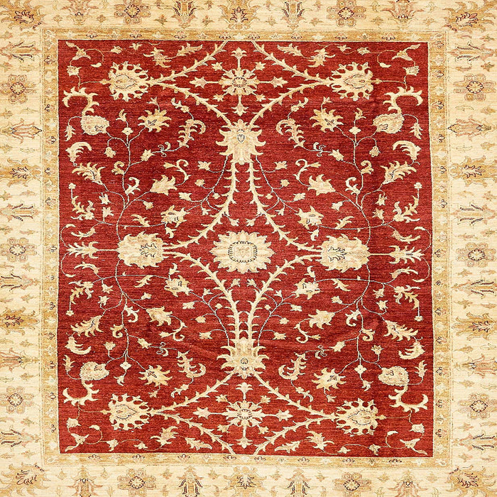 Square Machine Washable Abstract Mustard Yellow Rug, wshabs350