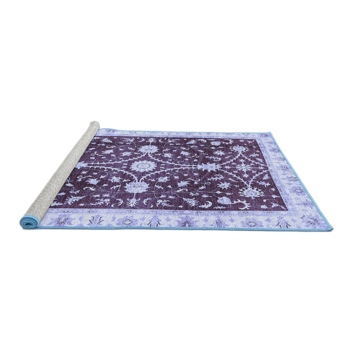 Sideview of Machine Washable Abstract Blue Modern Rug, wshabs350blu