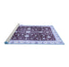 Sideview of Machine Washable Abstract Blue Modern Rug, wshabs350blu