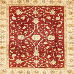 Square Abstract Mustard Yellow Modern Rug, abs350