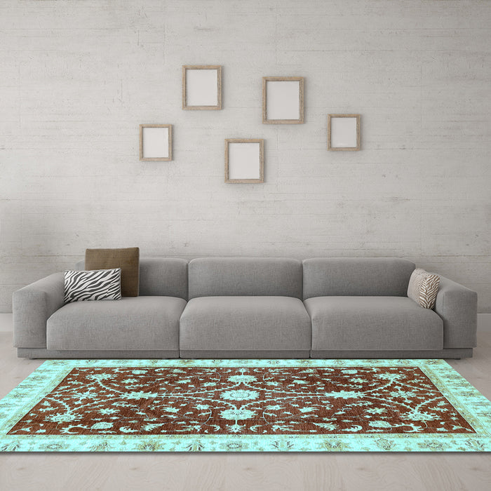 Machine Washable Abstract Light Blue Modern Rug in a Living Room, wshabs350lblu