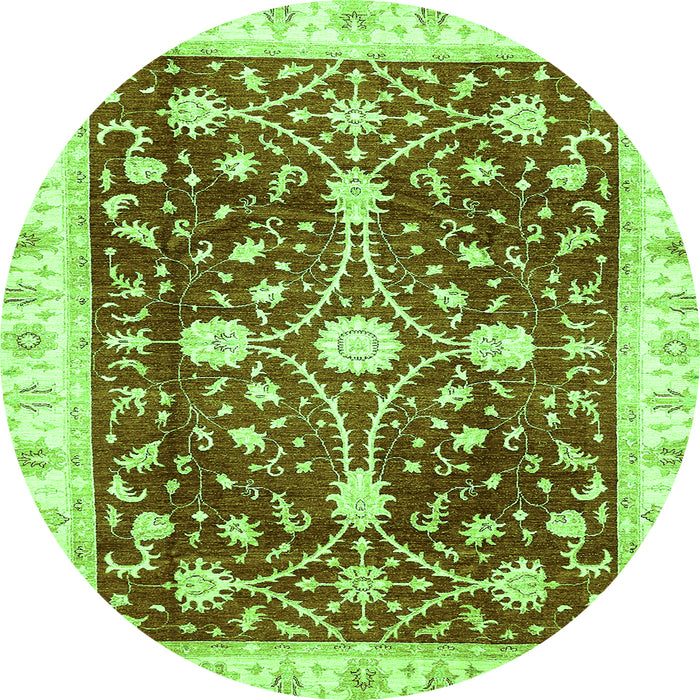 Round Abstract Green Modern Rug, abs350grn