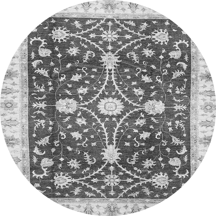 Round Abstract Gray Modern Rug, abs350gry