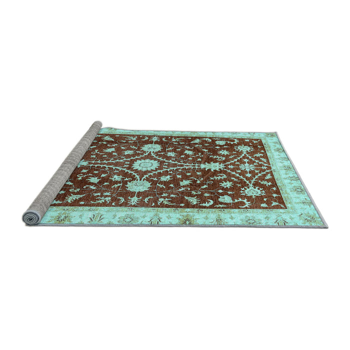 Sideview of Machine Washable Abstract Light Blue Modern Rug, wshabs350lblu