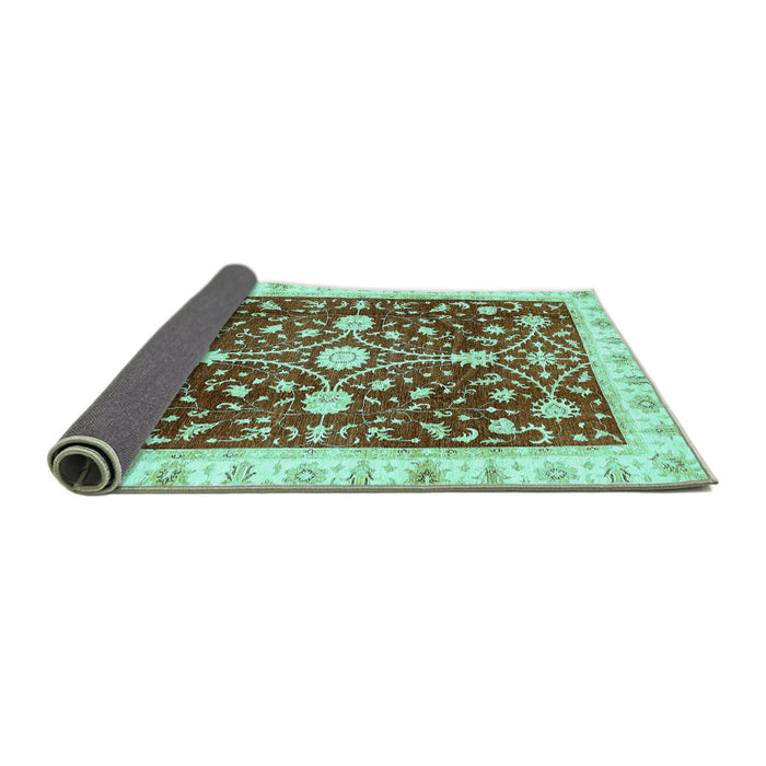 Sideview of Abstract Turquoise Modern Rug, abs350turq
