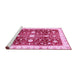 Sideview of Machine Washable Abstract Pink Modern Rug, wshabs350pnk