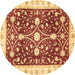 Round Abstract Brown Modern Rug, abs350brn