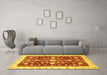 Machine Washable Abstract Yellow Modern Rug in a Living Room, wshabs350yw