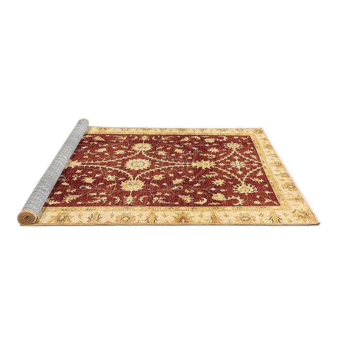 Sideview of Machine Washable Abstract Brown Modern Rug, wshabs350brn