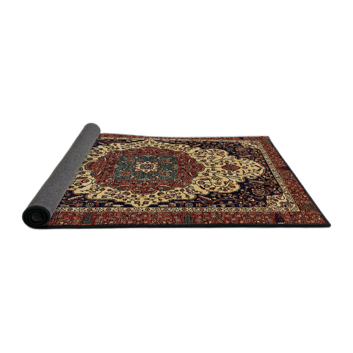 Sideview of Abstract Red Modern Rug, abs351