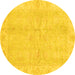 Round Oriental Yellow Traditional Rug, abs3510yw