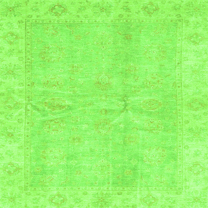 Square Machine Washable Oriental Green Traditional Area Rugs, wshabs3510grn