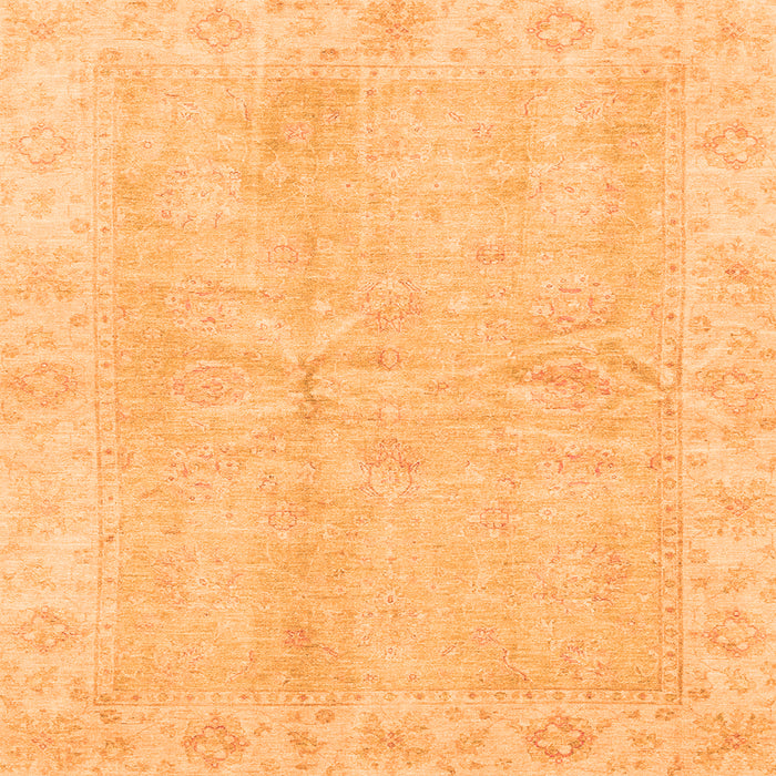 Square Oriental Orange Traditional Rug, abs3510org