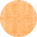 Round Oriental Orange Traditional Rug, abs3510org