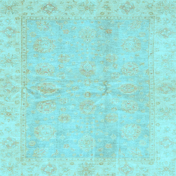 Square Machine Washable Oriental Light Blue Traditional Rug, wshabs3510lblu