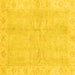 Square Machine Washable Oriental Yellow Traditional Rug, wshabs3510yw