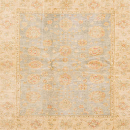 Square Machine Washable Abstract Brown Gold Rug, wshabs3510