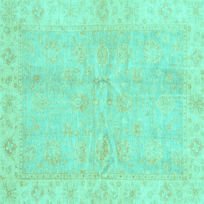 Square Machine Washable Oriental Turquoise Traditional Area Rugs, wshabs3510turq