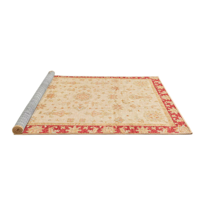 Sideview of Machine Washable Abstract Sun Yellow Rug, wshabs3511