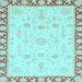 Square Machine Washable Oriental Light Blue Traditional Rug, wshabs3511lblu