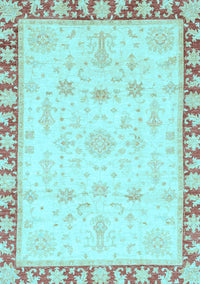 Oriental Light Blue Traditional Rug, abs3511lblu