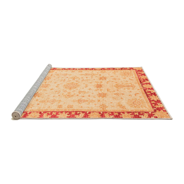 Sideview of Machine Washable Oriental Orange Traditional Area Rugs, wshabs3511org