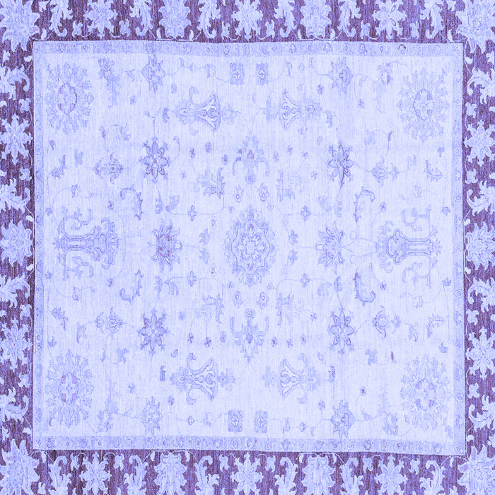 Square Machine Washable Oriental Blue Traditional Rug, wshabs3511blu