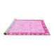 Sideview of Machine Washable Oriental Pink Traditional Rug, wshabs3511pnk