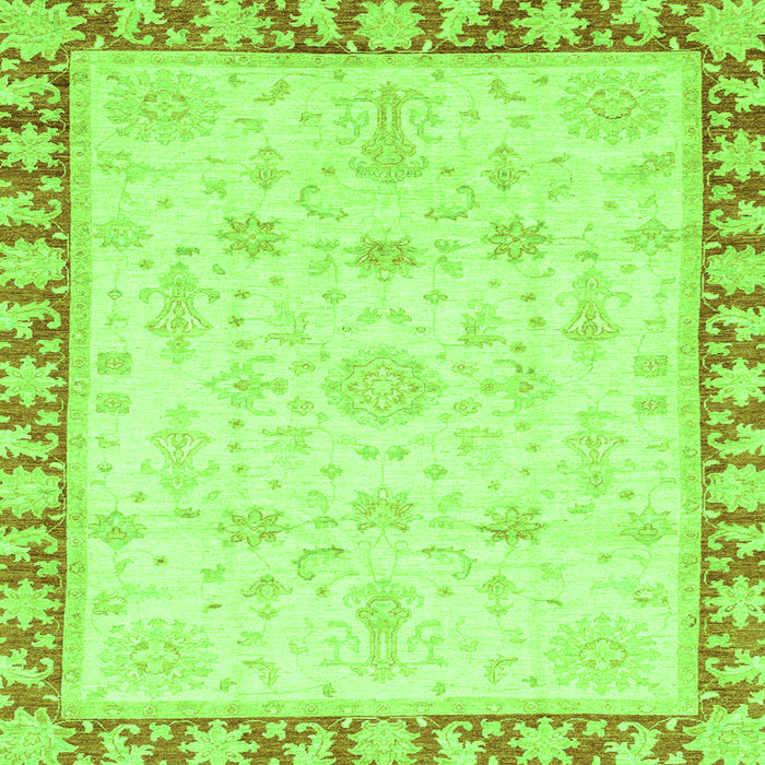 Square Oriental Green Traditional Rug, abs3511grn