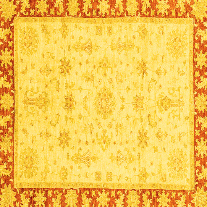 Square Oriental Yellow Traditional Rug, abs3511yw