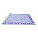 Sideview of Machine Washable Oriental Blue Traditional Rug, wshabs3511blu