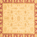 Square Oriental Brown Traditional Rug, abs3511brn