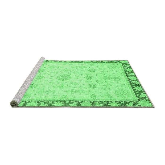 Sideview of Machine Washable Oriental Emerald Green Traditional Area Rugs, wshabs3511emgrn