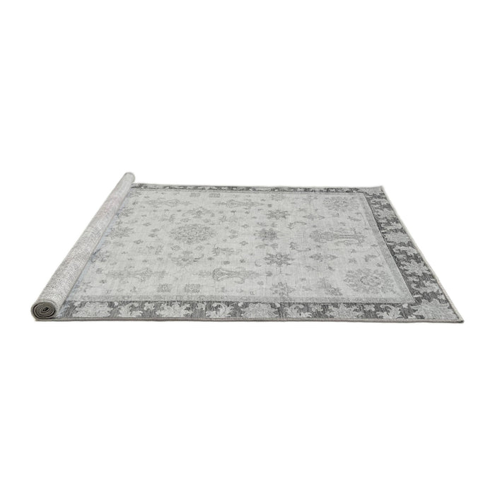 Sideview of Machine Washable Oriental Gray Traditional Rug, wshabs3511gry