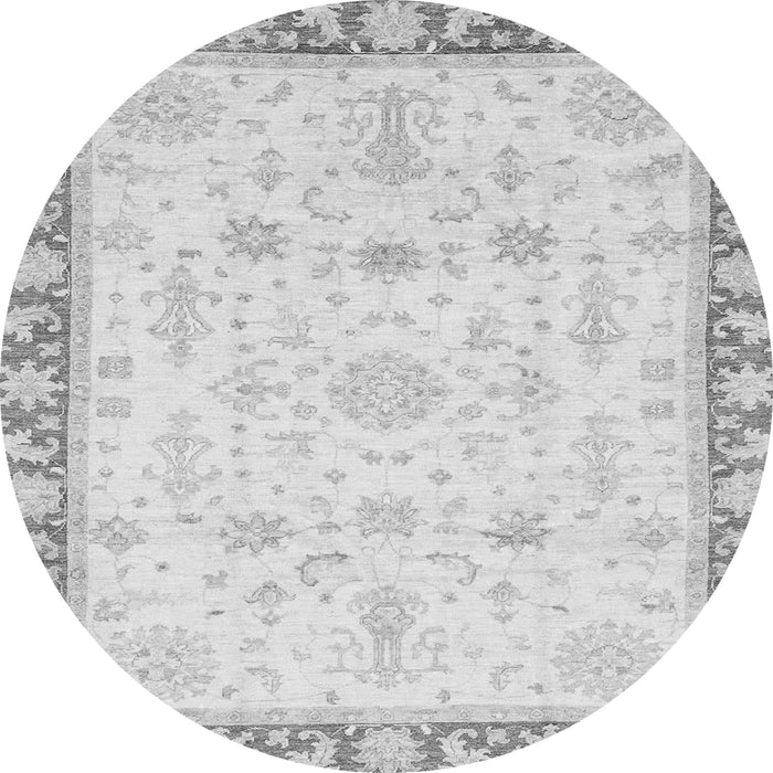 Round Oriental Gray Traditional Rug, abs3511gry