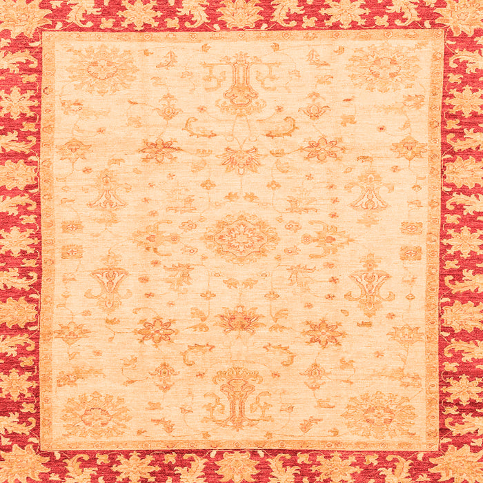 Square Oriental Orange Traditional Rug, abs3511org