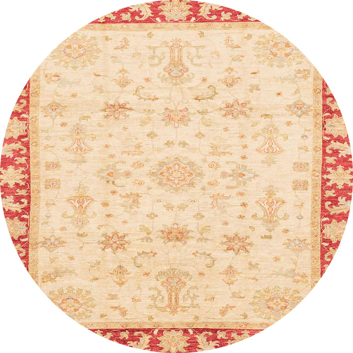 Round Machine Washable Abstract Sun Yellow Rug, wshabs3511