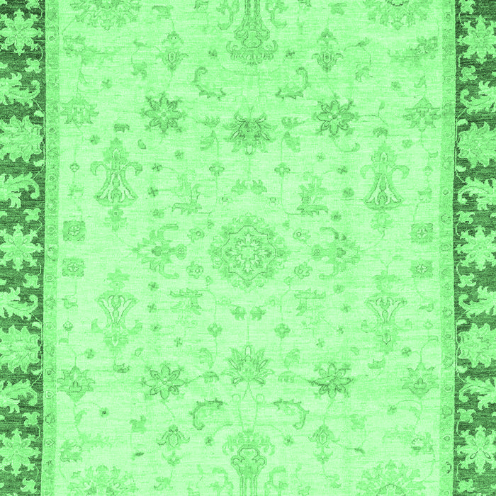 Machine Washable Oriental Emerald Green Traditional Area Rugs, wshabs3511emgrn