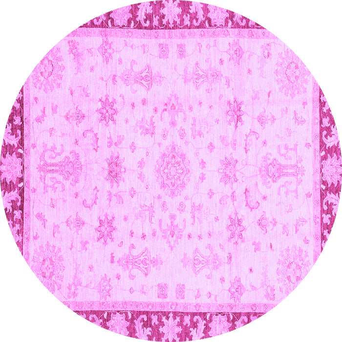 Round Oriental Purple Traditional Rug, abs3511pur