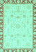 Machine Washable Oriental Turquoise Traditional Area Rugs, wshabs3511turq