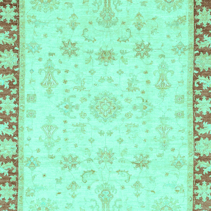 Machine Washable Oriental Turquoise Traditional Area Rugs, wshabs3511turq
