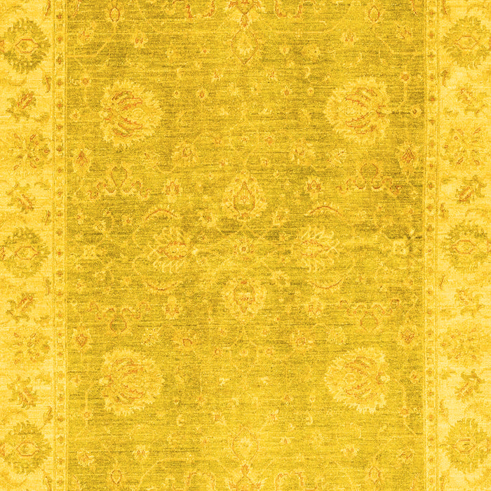 Machine Washable Oriental Yellow Traditional Rug, wshabs3512yw